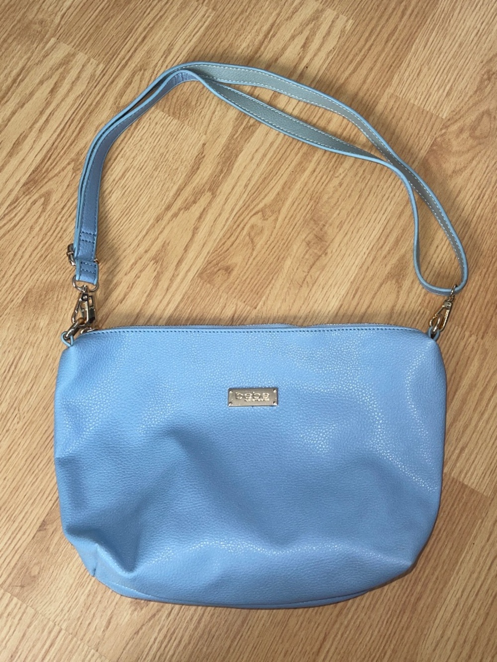 Bebe Slate Blue Pebble Textured Shoulder Bag / Purse / Pocketbook